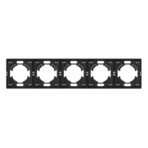 Рамка вугільно-чорна на 5 місць горизонтальна VIDEX NOTA (VF-NT-FR5H-BL) Житомир - фото 1