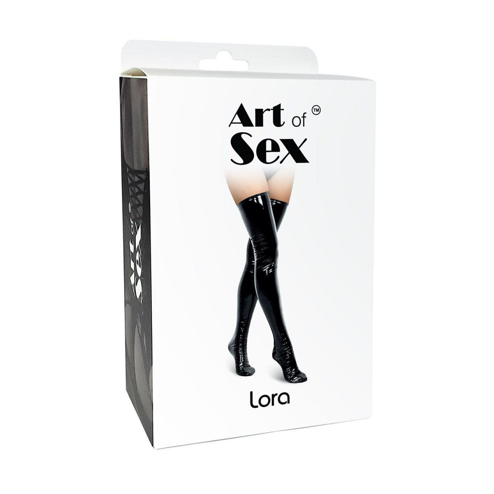 Сексуальные виниловые чулки Art of Sex - Lora, размер L, цвет красный Sex Aura Киев - изображение 3