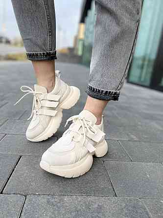 M.KRAFT Кросівки жіночі M.KRAFT 21042 бежеві (весна-осінь, шкіра+замша натуральна) (5012) Коломия