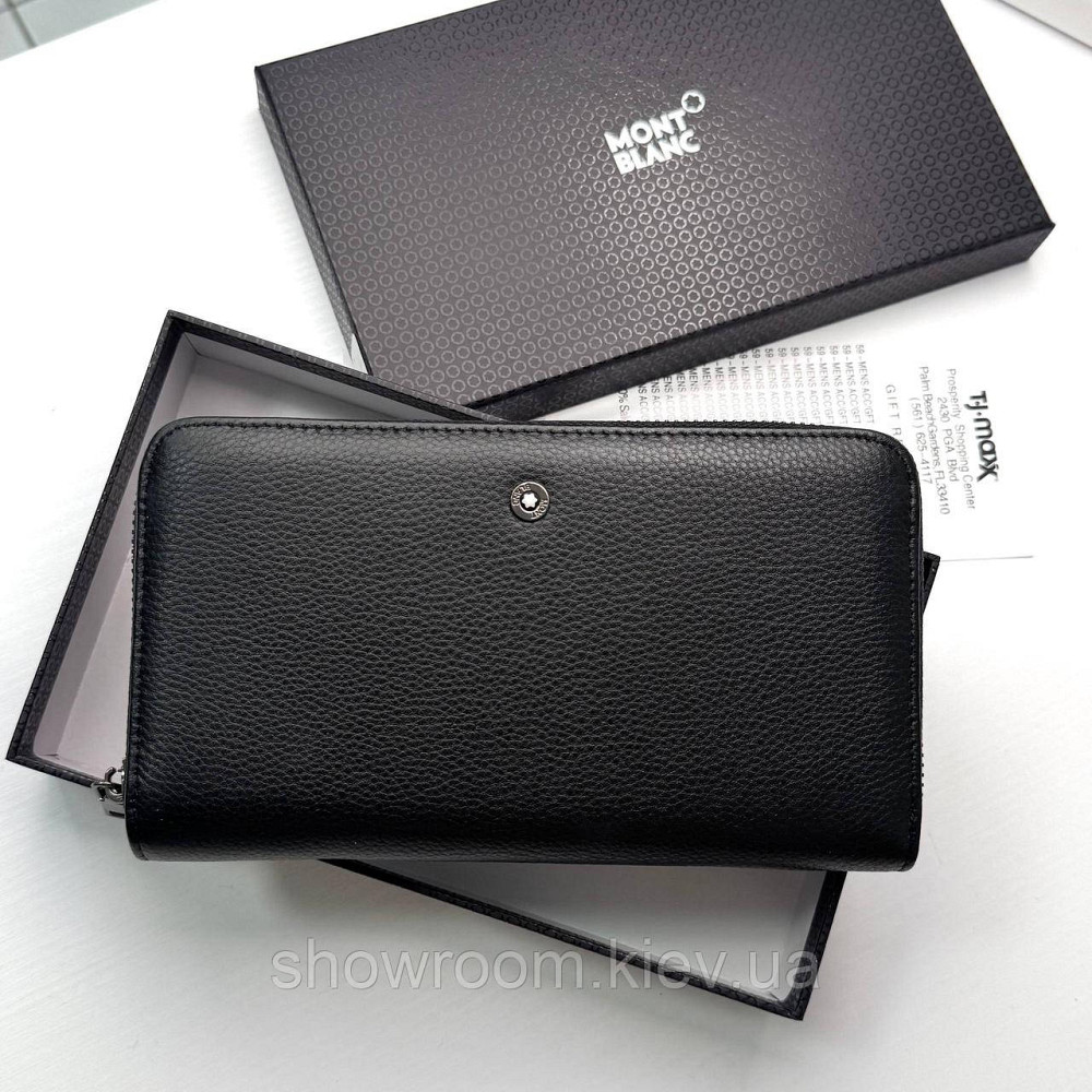 Мужской кожаный брендовый кошелек клатч на Montblanc (6613) Киев - изображение 11