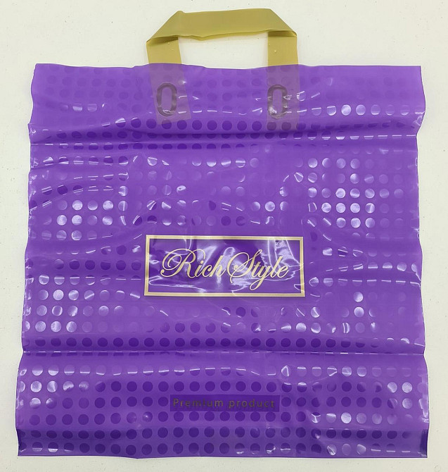 Пакет с петлевой ручкой 40*40 Горох фиолет (25 шт) Харьков - изображение 2