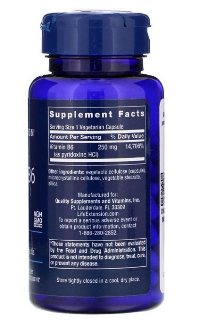 Вітамін В6 Life Extension Vitamin B6 250 мг 100 капсул Київ - фото 2