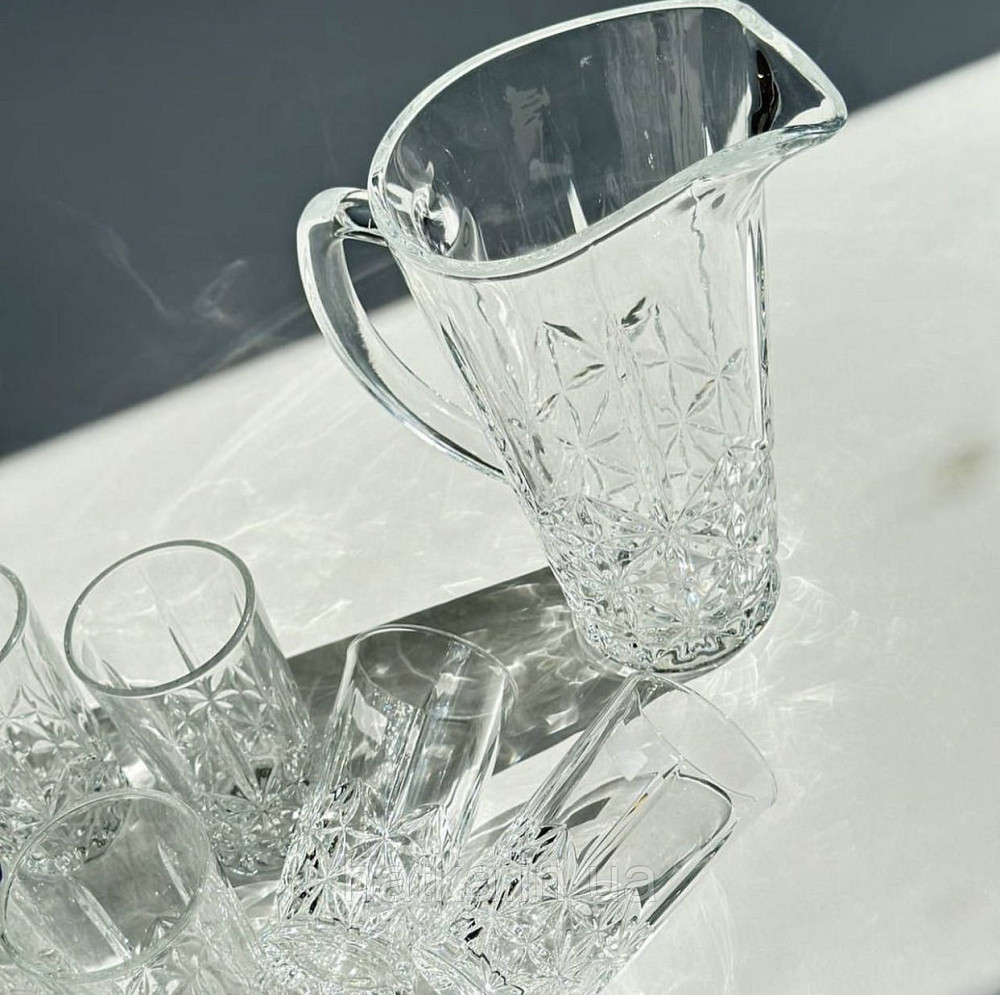 Набор для напитков 7 предметов 6 шт бокалов  + графин 1,5 л  «Хрусталь» 250 мл 102-41 прозрачный Киев - изображение 2