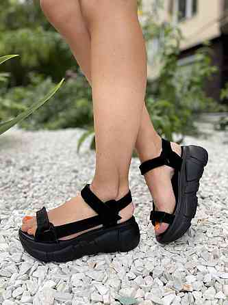 TWO STEPS Босоніжки на платформі молодіжні жіночі чорні з натуральної замші TWO STEPS 1009 р. 3 Коломыя