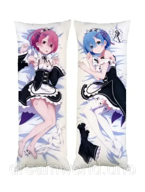 Подушка дакімакура Рем Рам Життя з нуля Ре зеро декоративна ростова подушка для обіймання Харків - фото 1