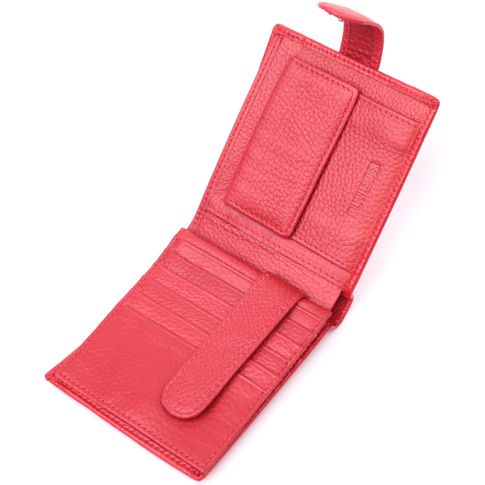Женский трендовый бумажник из натуральной кожи ST Leather 22555 Красный Киев - изображение 6