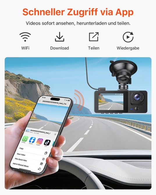 Видеорегистратор Bestsee M22PRO 3 камеры 2.5K+1080P+1080P, 64 ГБ, WDR, Wi-Fi, G-сенсор, парковка 24/7 Киев - изображение 8