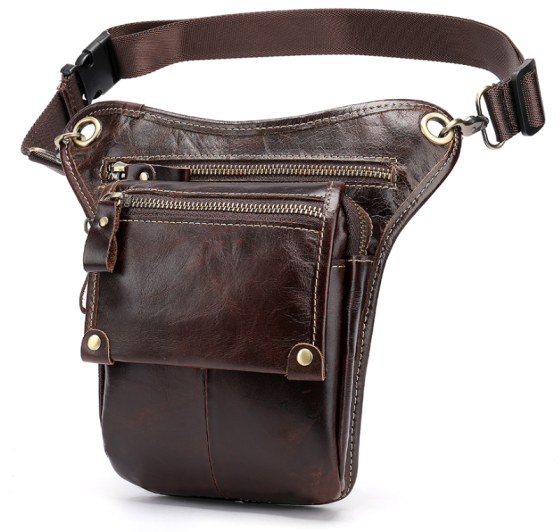 Сумка-барсетка на пояс чоловіча шкіряна Vintage 20013 Коричнева Київ