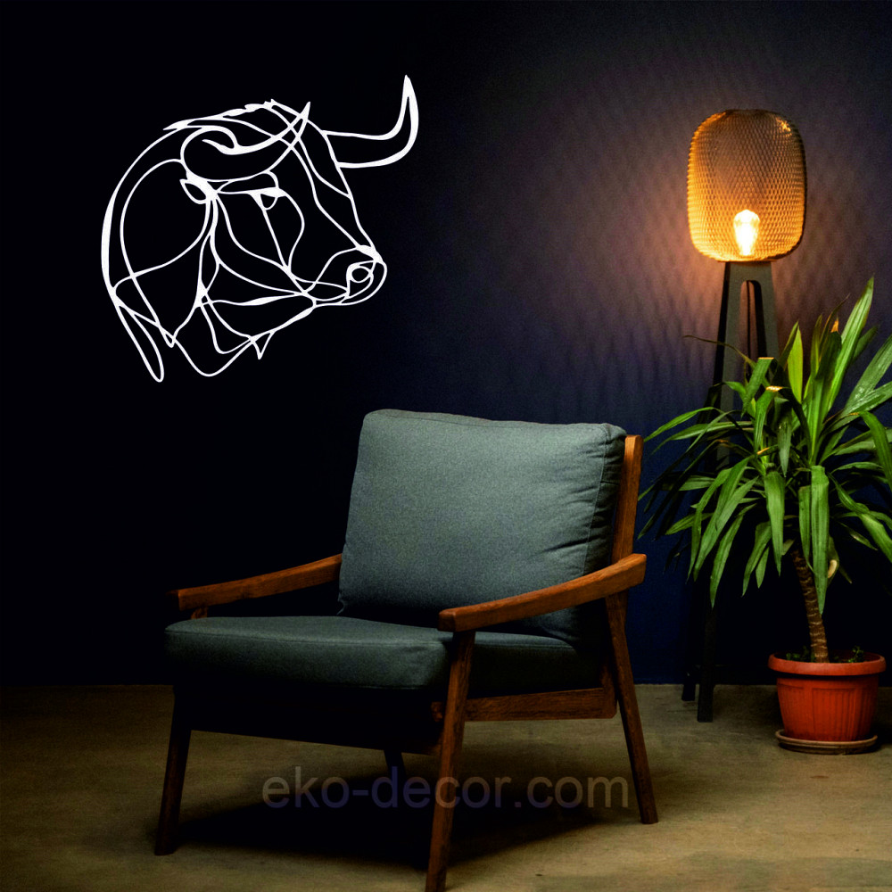 Настенный декор Панно «Бык» Декор на стену 50*50 см, Белый Киев - изображение 5