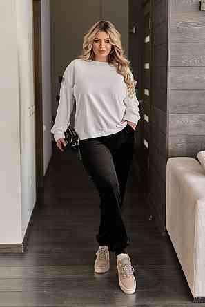 Модний велюровий костюм двійка "Dolce" | Батал Чорний, 50-52 Київ