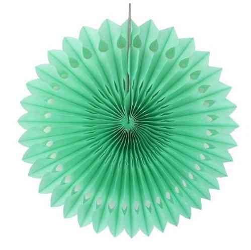 Бумажный веер декоративный 20 см ментоловый Киев