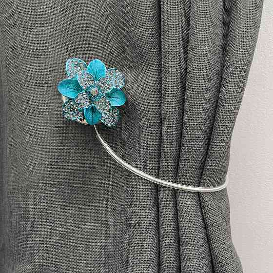 Магніти для штор та гардин "Flowers" набір 2 шт Блакитний (81-196) Київ