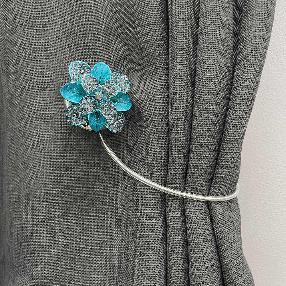 Магніти для штор та гардин "Flowers" набір 2 шт Блакитний (81-196) Київ - фото 4