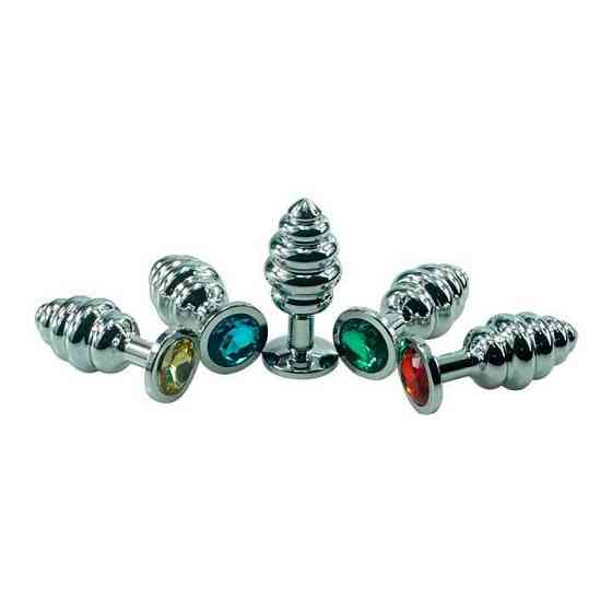 Сталева анальна пробка "Спіраль" - 7,2*2,9 см - Анальні іграшки Вінниця