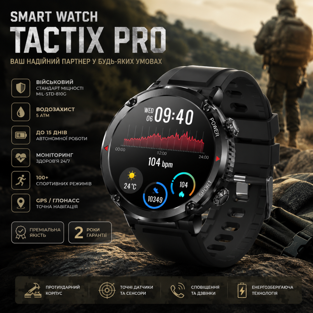 Смарт-годинник Fitwell T30 Black водонепроникний спортивний з Bluetooth дзвінками AMOLED 1.6'' та потужним акумулятором 600 мАг Київ - фото 1