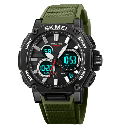 Часы мужские наручные Skmei 2219 (Черный с зеленым) Киев