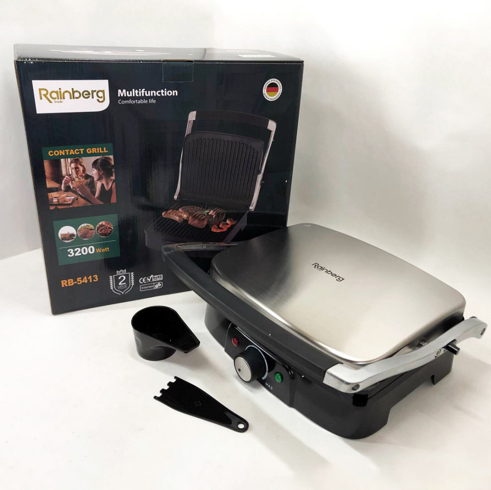 Електричний гриль для квартири Rainberg, Універсальний гриль для домашніх страв, Домашня бутербродниця VM-81 Львів - фото 7