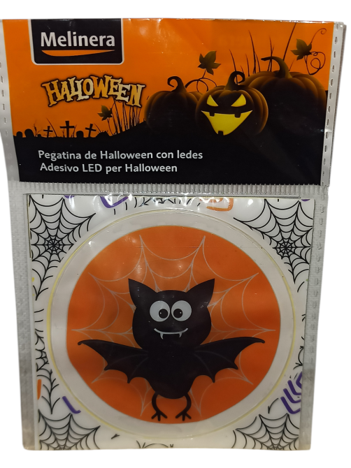 Наклейка для Хэллоуина 8 см со светодиодами Летучая мышь оранжевый Киев - изображение 3