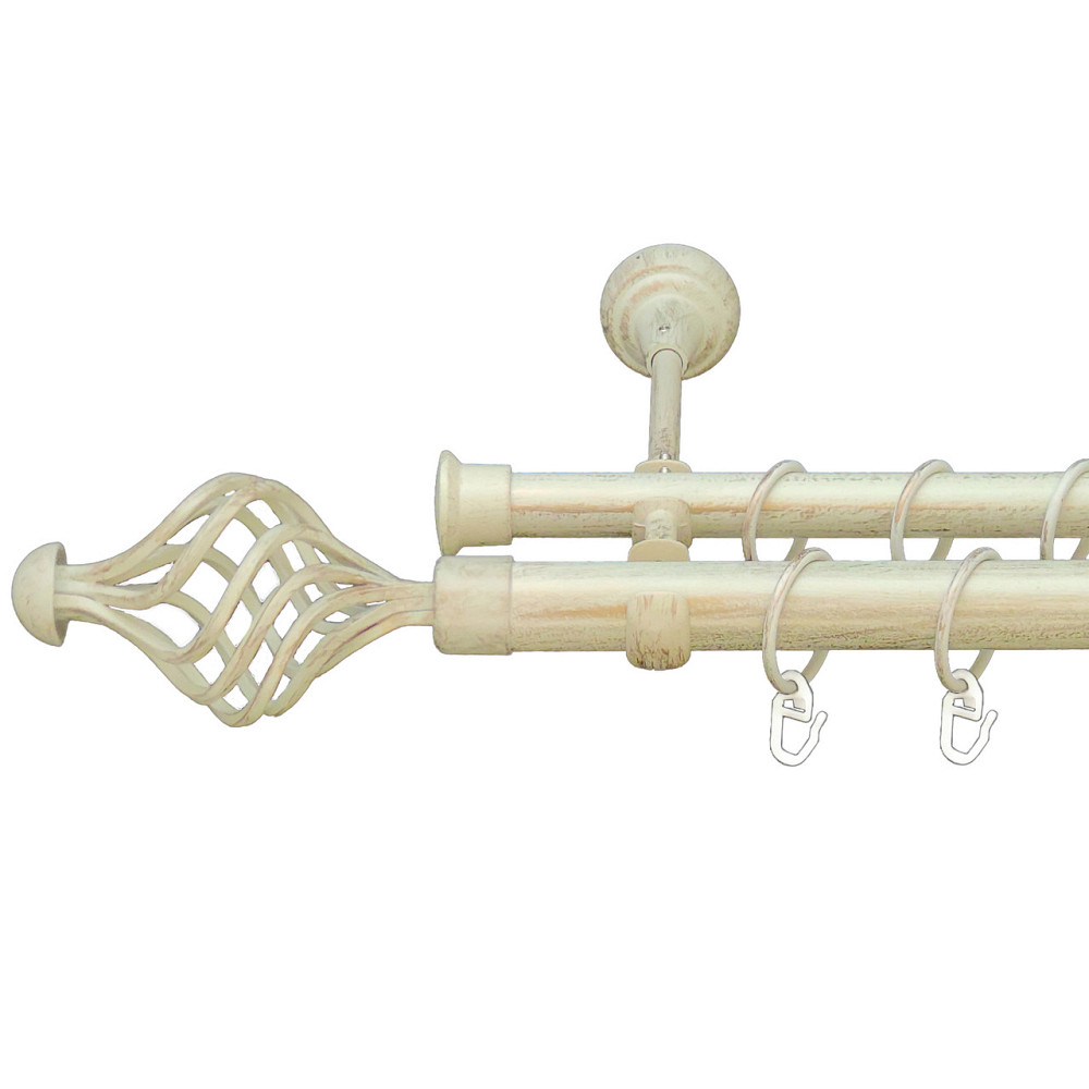 Карниз Orvit Арезо металевий дворядний відкритий Біле Золото 25\19 мм 200 см (6951188) Львов - изображение 1