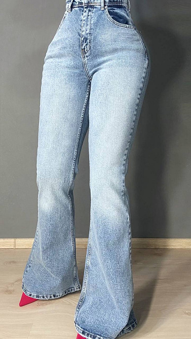 Джинси жіночі Sherocco 7044 - 7049 FLARE кльош від коліна стрейчеві блакитні, блакитний, 30, 30, 83 см, 111 см Київ - фото 14