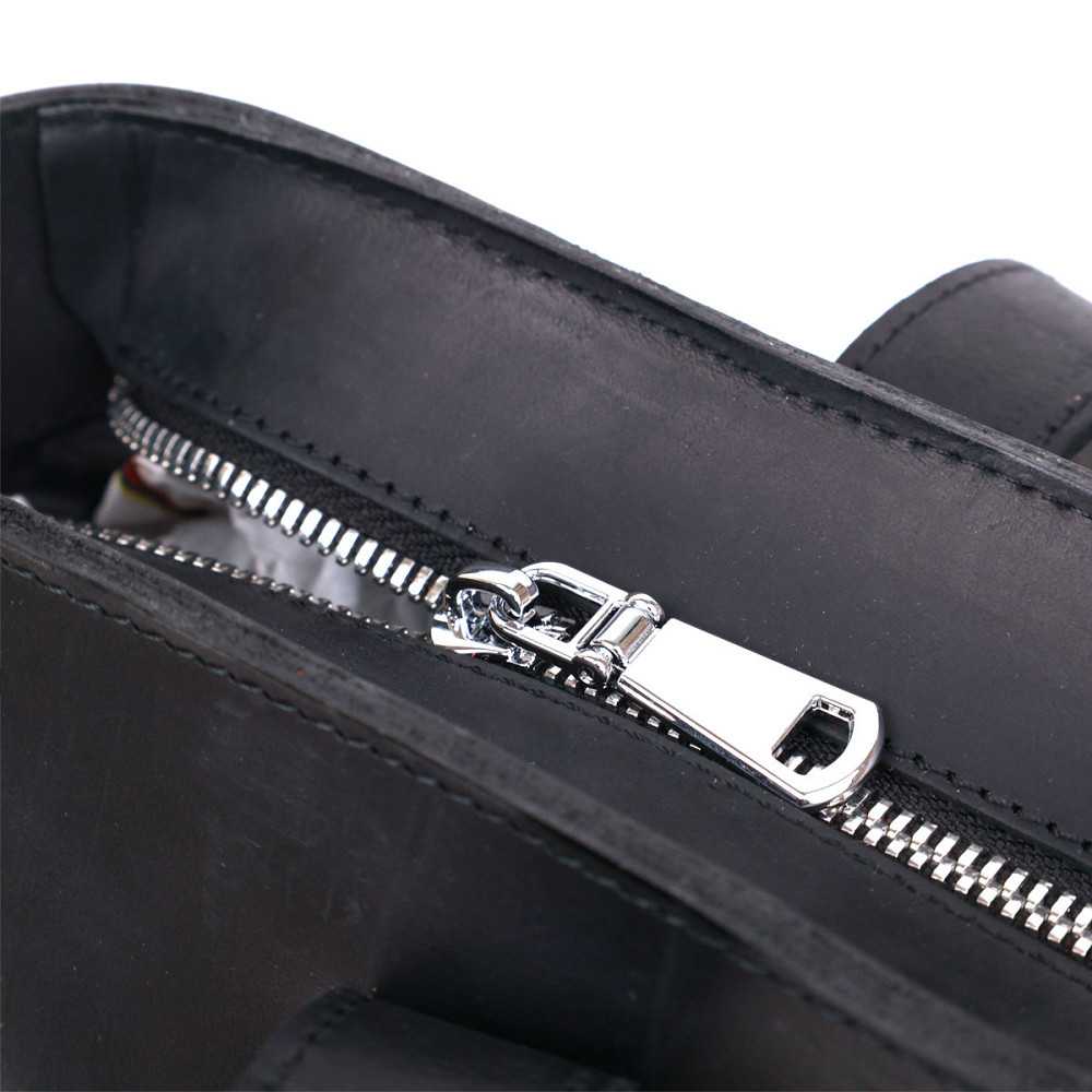 Винтажная кожаная женская сумка Shvigel 16347 Черный Киев - изображение 9