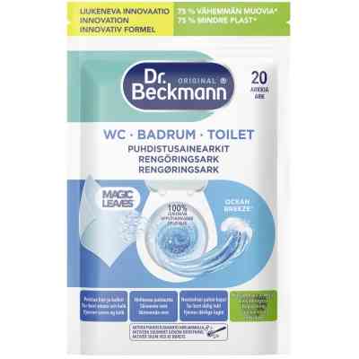 Засіб для чищення унітазу Dr. Beckmann Magic Leaves Розчинні серветки Океанський бриз 20 шт. (4008455615813) Вінниця