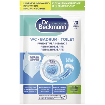 Засіб для чищення унітазу Dr. Beckmann Magic Leaves Розчинні серветки Океанський бриз 20 шт. (4008455615813) Вінниця - фото 1