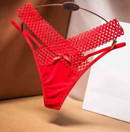 Еротичні трусики червоні, розмір універсальний, резинка до 100см Київ