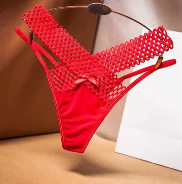 Еротичні трусики червоні, розмір універсальний, резинка до 100см Київ - фото 1
