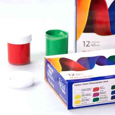 Гуашевые краски Rosa Studio Classic 12 цветов по 20 мл (4823098527039) Винница