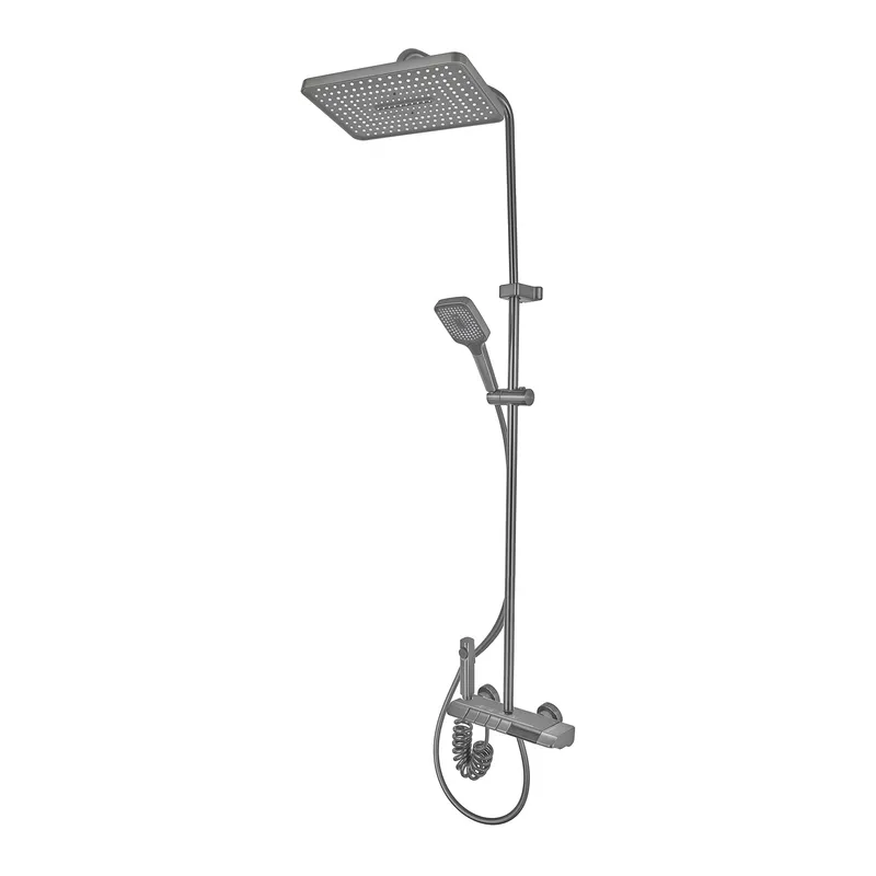 Душова колона зі змішувачем Mixxus Premium RIVIERA 009-J GRAPHITE з кнопкою перемикання, 4 режими  ( MI6835 ) Харьков - изображение 1