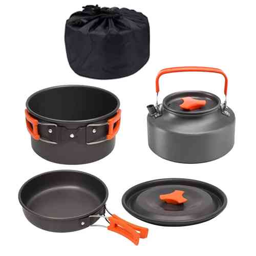 Набір похідного посуду складаний на 2 персон, 3 предмети, алюміній, DS-308 Вінниця