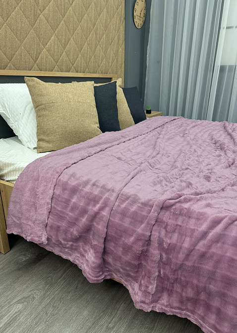 Плед-покривало 200х230 см (+-5см) "Soft Night" Бузковий (87-212) Київ - фото 7