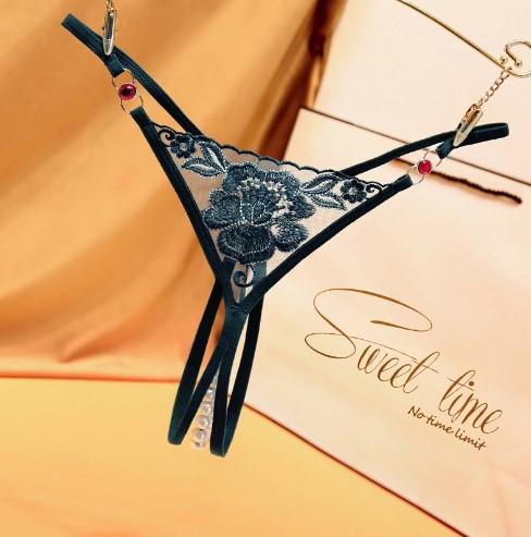 Стрінги з доступом та намистинками еротичні Троянда універсальний зелений Київ - фото 1