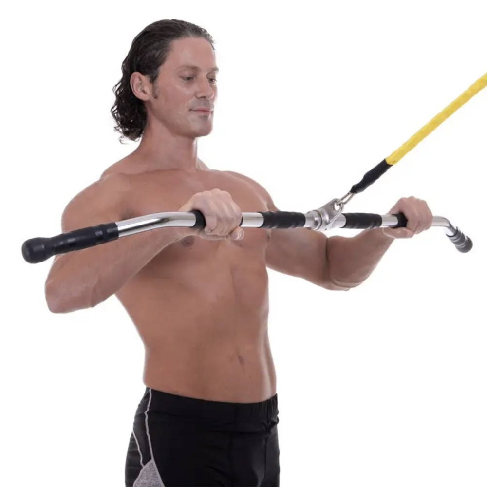 Ручка для верхньої тяги York Fitness 122см вигнута з гумовими рукоятками, хром Київ - фото 9