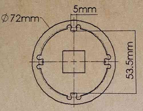 Головка для шліцевої гайки трансмісії 3/4" (MAN 410/414) HCB AUTO TOOLS A1228 Одеса