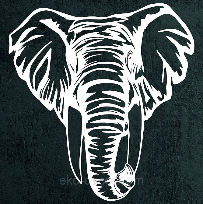 Декоративное настенное Панно «Слон», Декор на стену 50*47 см, Белый Киев - изображение 4