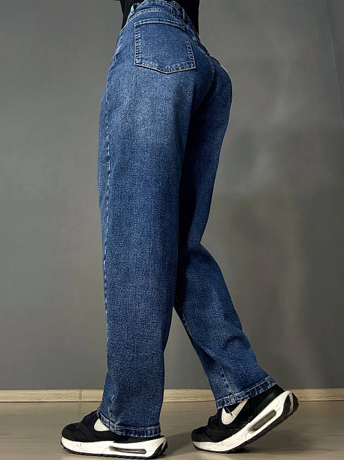 Джинсы женские Trelucky 0263-3 мом baggy бананы большие размеры синие, синий, 31, 31, 81 см, 110 см Киев - изображение 3