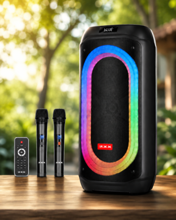 Портативна акустична колонка ZXX-9098 80Вт 2х8" Bluetooth, TWS, LED-підсвічування, 2 мікрофони та пульт ДК Одеса