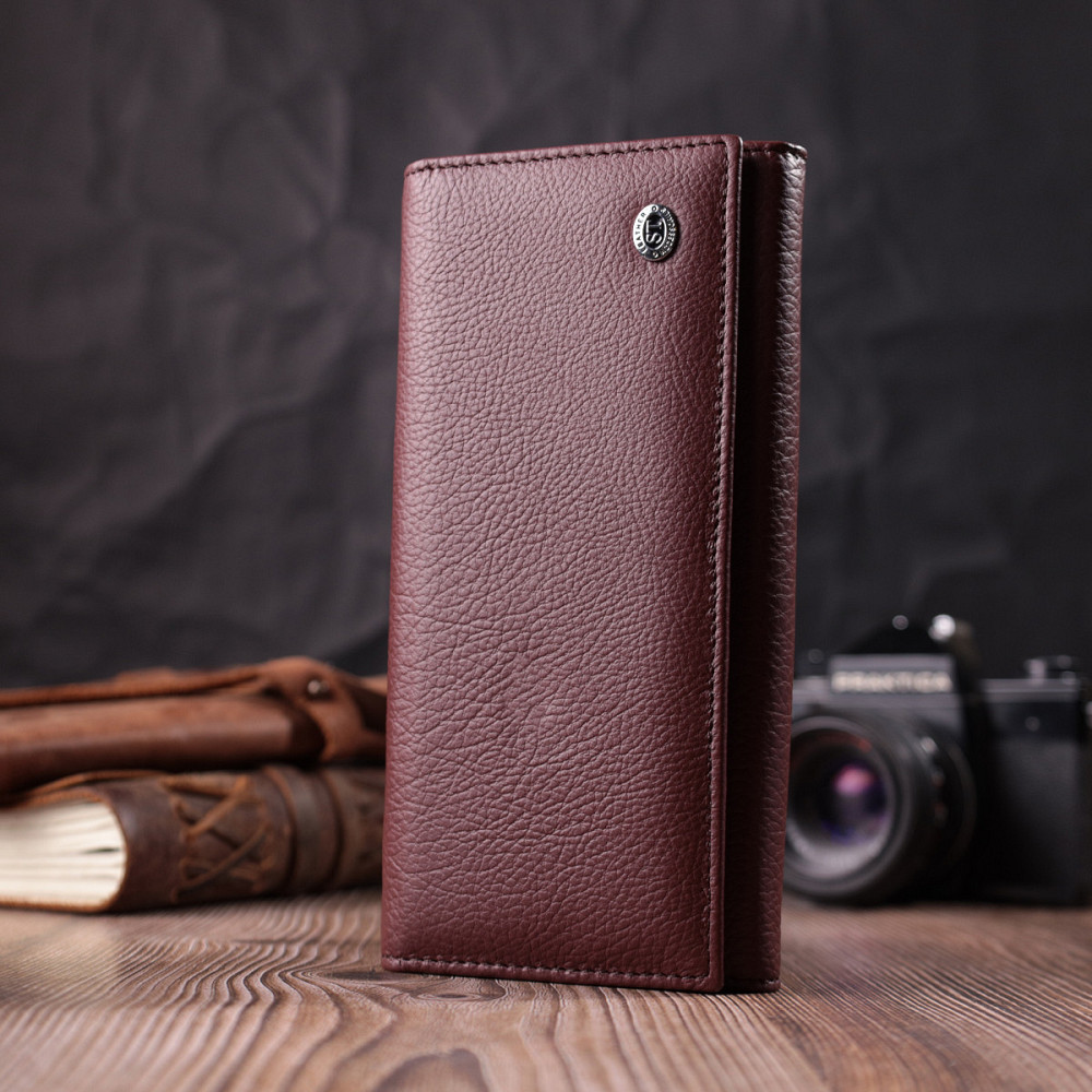 Жіночий гаманець горизонтального формату з натуральної шкіри ST Leather 22515 Бордовий Київ - фото 8