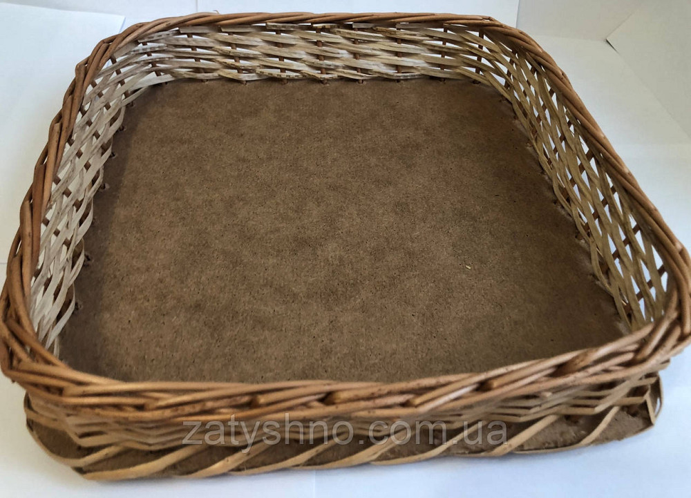 Лоток плетений із лози 30*30*7 Київ - фото 9