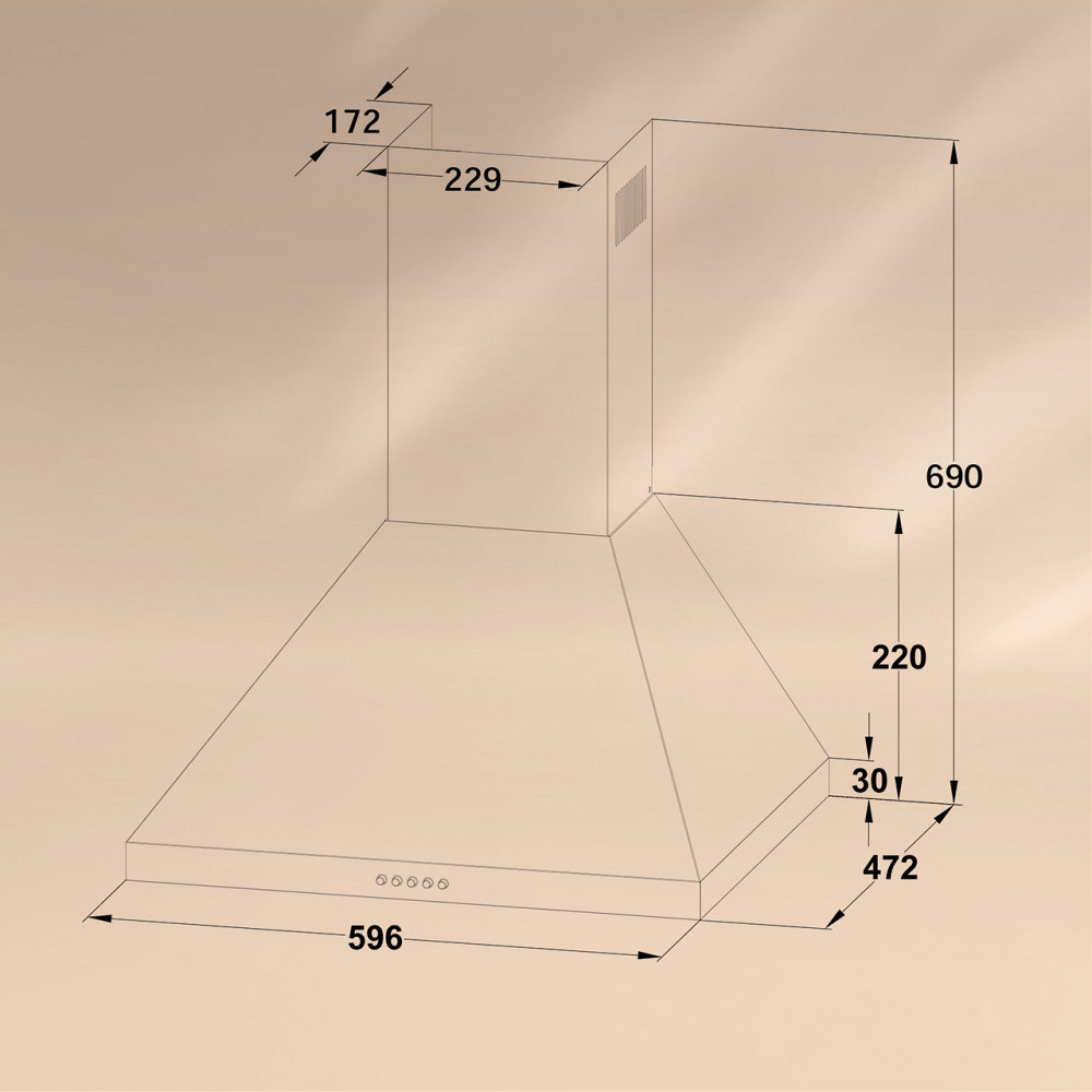 Вытяжка Victoria 60 см ретро-дизайн 644,5 м³/ч 2 светодиодные лампы черный (Германия, читать описание) Ровно - изображение 6