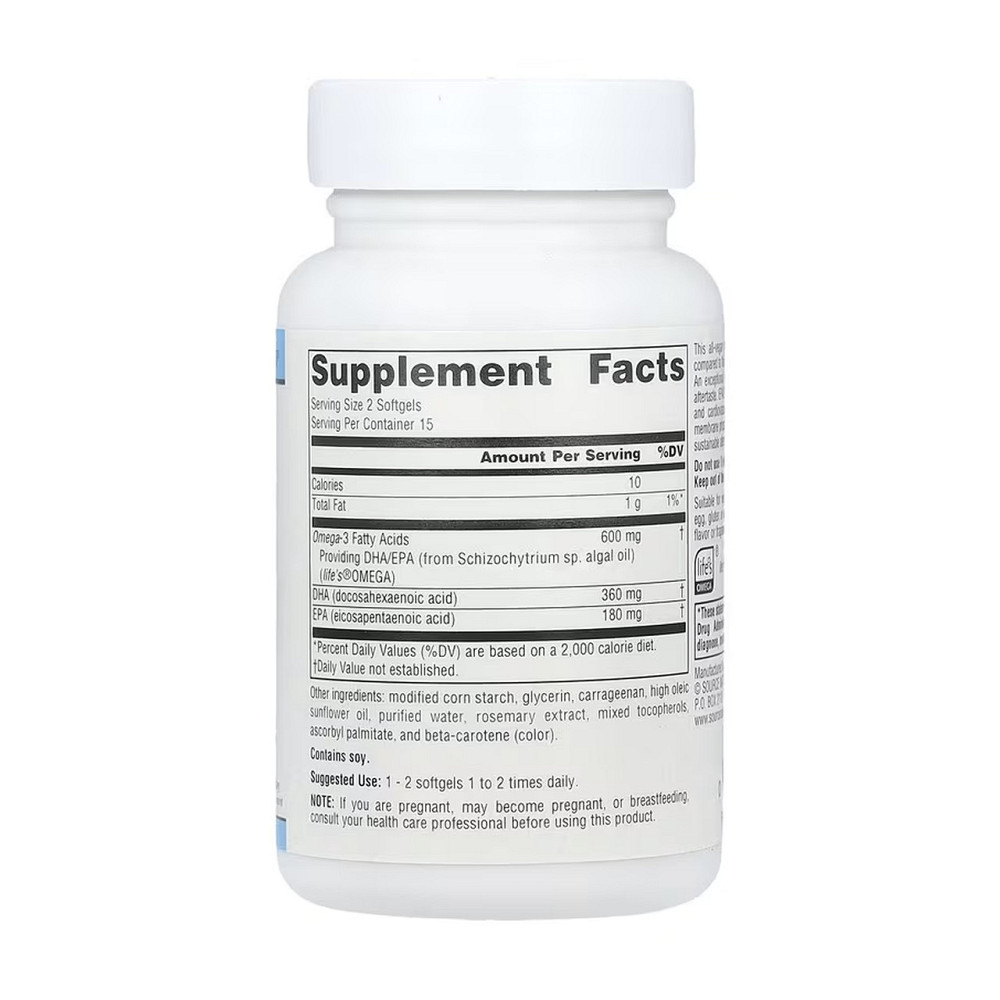 Омега-3 для веганів Source Naturals Vegan Omega-3s EPA-DHA 300 mg 30 гел капс Київ - фото 2