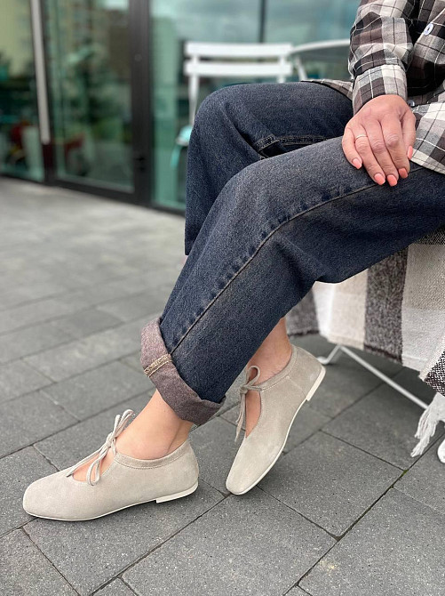 SEE SEVEN Балетки жіночі SEE SEVEN 1770 св.бежевий (весна-осінь, замша натуральна) (5929) Коломыя - изображение 4