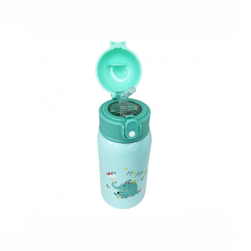 Термос-поїльник з силіконовою трубочкою MGZ-0318(Turquoise) чашкою, в чохлі з ремінцем, 550 мл Вінниця - фото 3