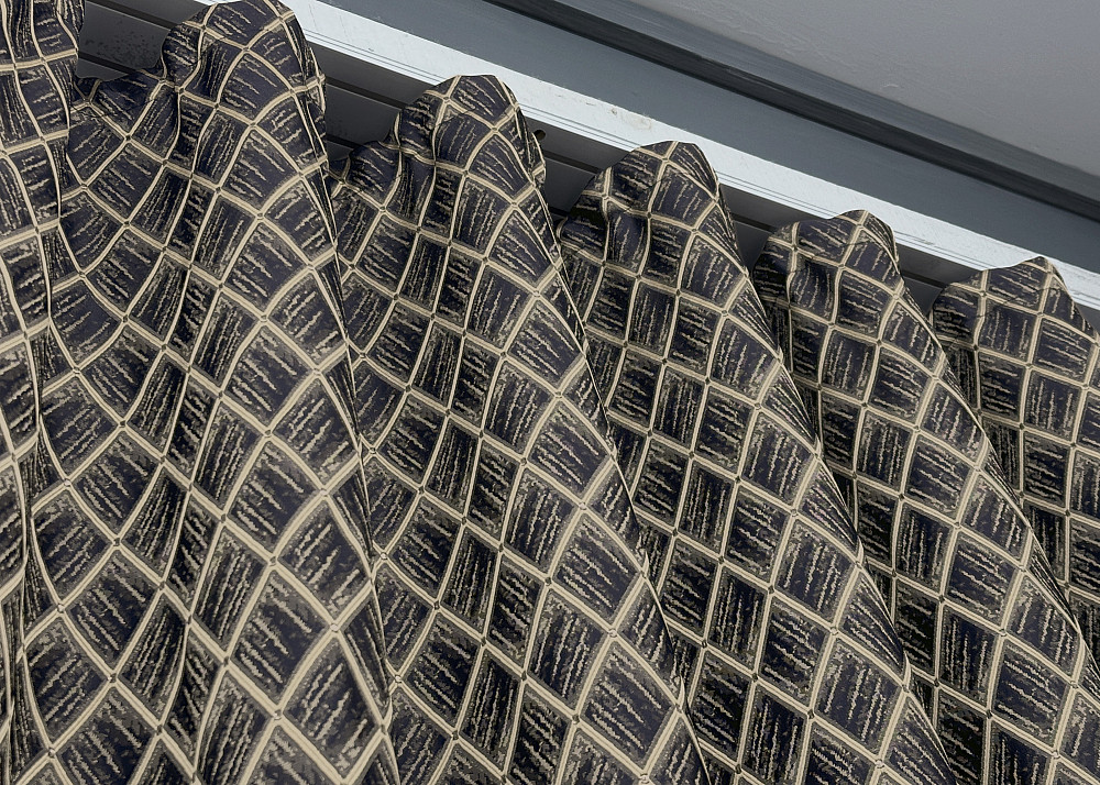 Шторна тканина жакард, колекція "RUBI" колір темно-синій з бежевим 1759ш Київ - фото 4