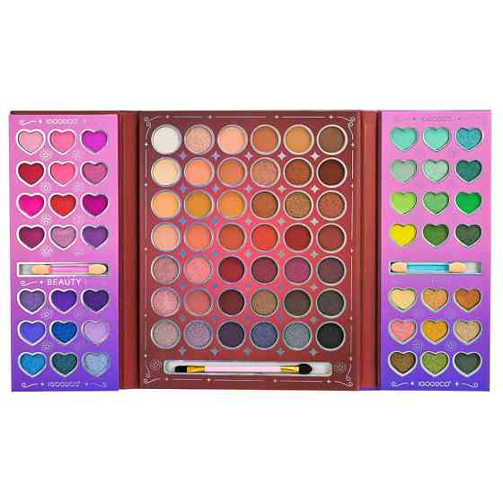 Детская палетка теней для век IG3078, 84 цвета, кисточка, аппликаторы Винница