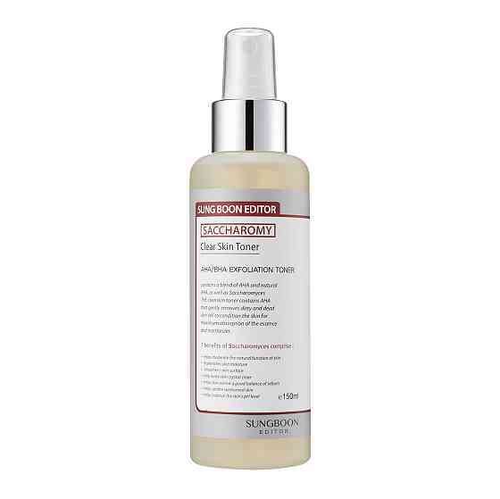 Тонер очищающий с AHA BHA кислотами Saccharomy Clear Skin Toner Sungboon Editor 160 мл Киев
