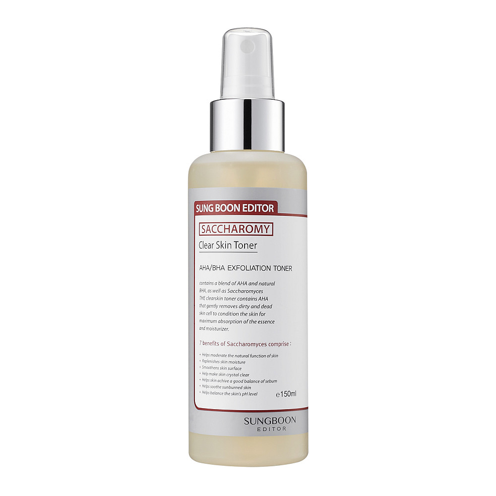 Тонер очищающий с AHA BHA кислотами Saccharomy Clear Skin Toner Sungboon Editor 160 мл Киев - изображение 3
