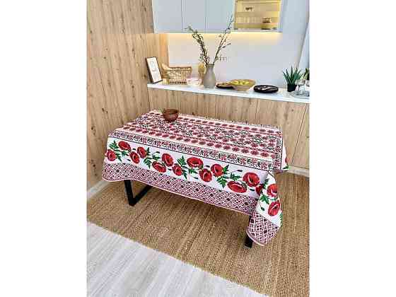 Скатертина 110*150 бавовняна Маки ТМ ПЛАТКИ-ОПТ Київ
